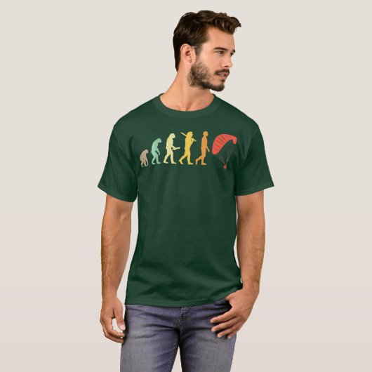 Paraglider Evolution  Retro Paragliding T-shirt (Voorkant volledig)