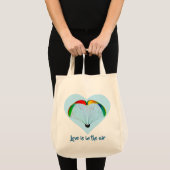 Paragliders houden van hart met je aangepaste teks tote bag (Voorkant (product))
