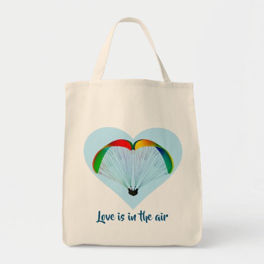 Paragliders houden van hart met je aangepaste teks tote bag (Voorkant)