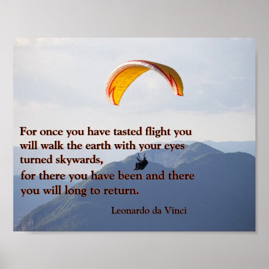 Paragliding Da Vinci Poster (Voorkant)