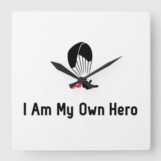 Paragliding Hero Vierkante Klok (Voorkant)