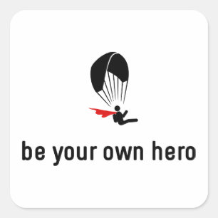 Paragliding Hero Vierkante Sticker