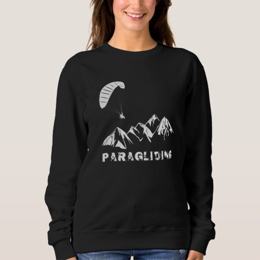 Paragliding met aangedreven paramotor over bergen trui (Voorkant)