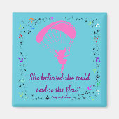 Paragliding Pixie Magnet Inspirerend Magneet (Voorkant)