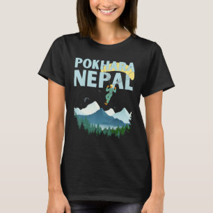 Paragliding Pokhara Lake boven Annapurnas Nepal T-shirt