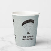 Paragliding thema Grijs Metaal Look mannenfeest Papieren Bekers (Achterkant)