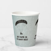 Paragliding thema Grijs Metaal Look mannenfeest Papieren Bekers (Voorkant)