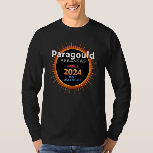 Paragould Arkansas AR Total Solar Eclipse 2024 2 T-shirt (Voorkant)