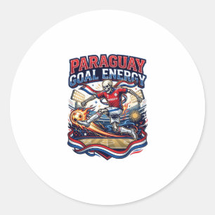 Paraguay Doel Energie Skelet Aanvaller Naties Vet Ronde Sticker