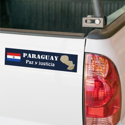 Paraguay Flag + Map Bumpersticker (Op Truck)