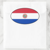 Paraguay Flag Oval Sticker (Tas)