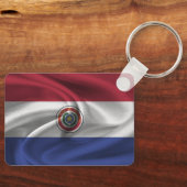 Paraguay Flag Sleutelhanger (Voorkant)