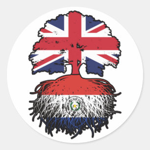 Paraguay Paraguayaans Brits - Brits - Bondboomkwek Ronde Sticker