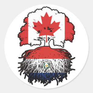 Paraguay Paraguayaanse Canada Canada - boomstammen Ronde Sticker