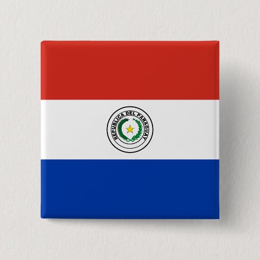 Paraguay (Paraguayaanse vlag) Vierkante Button 5,1 Cm (Voorkant)