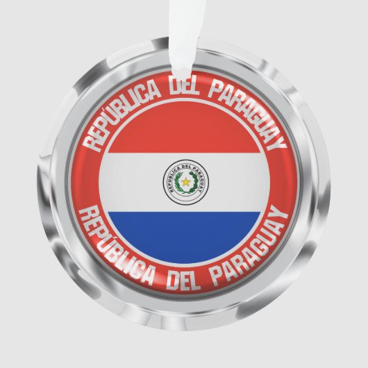 Paraguay Round Emblem Ornament (voorkant)