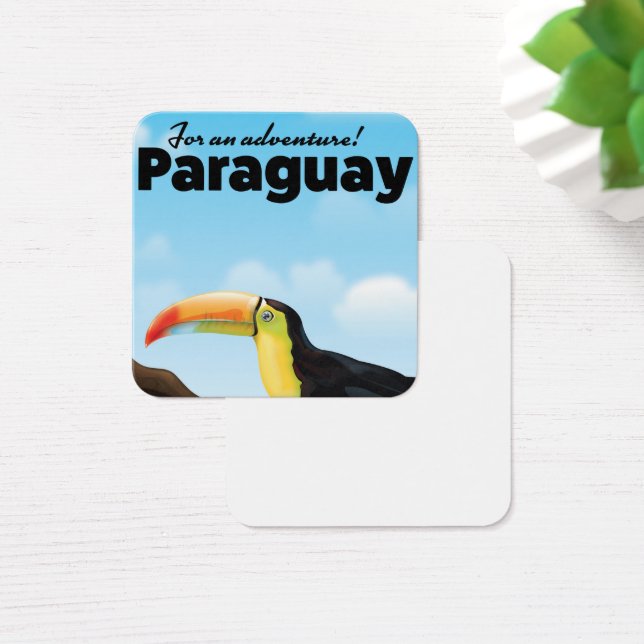 Paraguay Toekan reisposter Vierkante Visitekaartjes (Bureau)