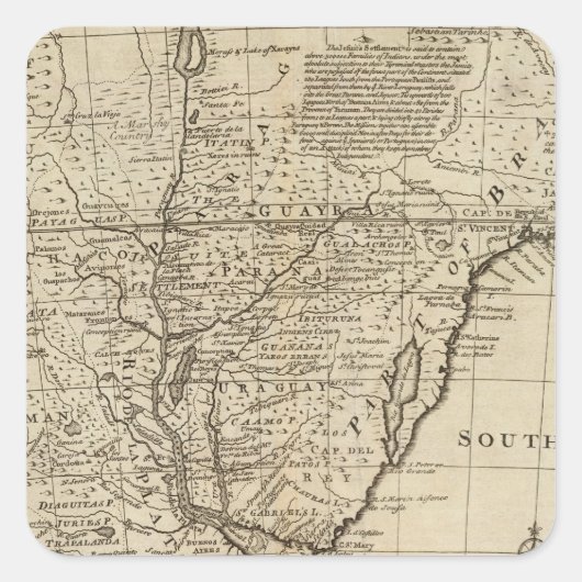 Paraguay Vierkante Sticker (Voorkant)