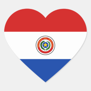 Paraguay Vlag Hart Sticker