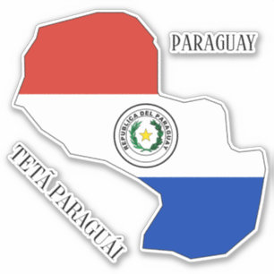 Paraguay vlag kaart overzicht sticker