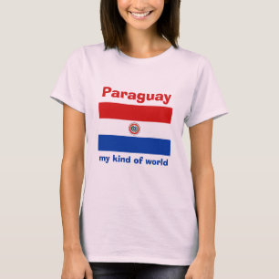 Paraguay Vlag + Kaart + Tekst T-shirt