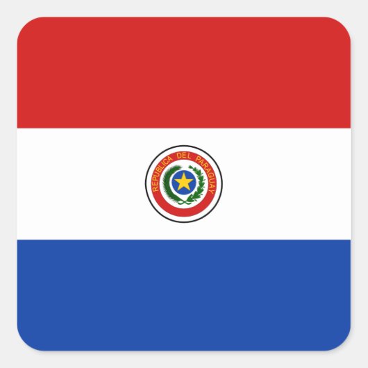 Paraguay Vlag Sticker (Voorkant)
