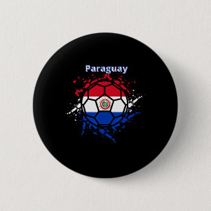 Paraguay Voetbal Paraguayaanse Vlag Futbol Fan Jer Ronde Button 5,7 Cm