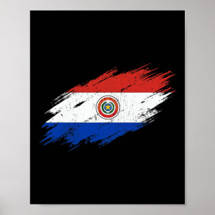 Paraguay Voetbalfan Versleten Vlag Nationale Trots Poster
