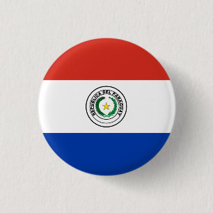 Paraguayaanse vlag ronde button 3,2 cm