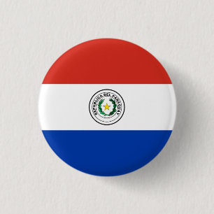 Paraguayaanse vlag, Vlag van Paraguay Ronde Button 3,2 Cm