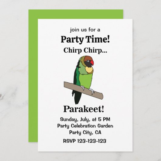 Parakeet Bird Funny Party Kaart (Voorkant / Achterkant)