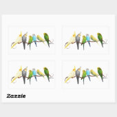 Parakeets & Cockatiels! Rechthoekige Sticker (Vel)