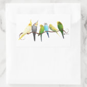 Parakeets & Cockatiels! Rechthoekige Sticker (Tas)