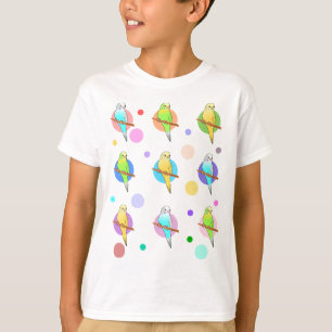 Parakeets- en poolpuntenpatroon t-shirt