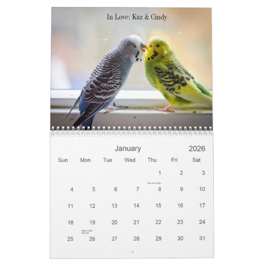 Paraketkalender Kalender (Jan 2026)