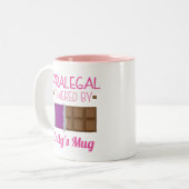 Paralegal Funny Personalized Gift Tweekleurige Koffiemok (Voorkant links)