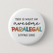 Paralegal Geweldige juridisch assistent Funny Ronde Button 5,7 Cm (Voorkant)