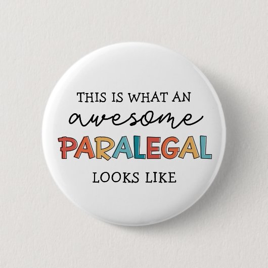Paralegal Geweldige juridisch assistent Funny Ronde Button 5,7 Cm (Voorkant)