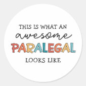 Paralegal Geweldige juridisch assistent Funny Ronde Sticker (Voorkant)