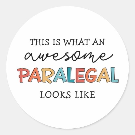 Paralegal Geweldige juridisch assistent Funny Ronde Sticker (Voorkant)