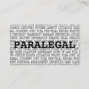 Paralegal Légal Mots Carte de visite