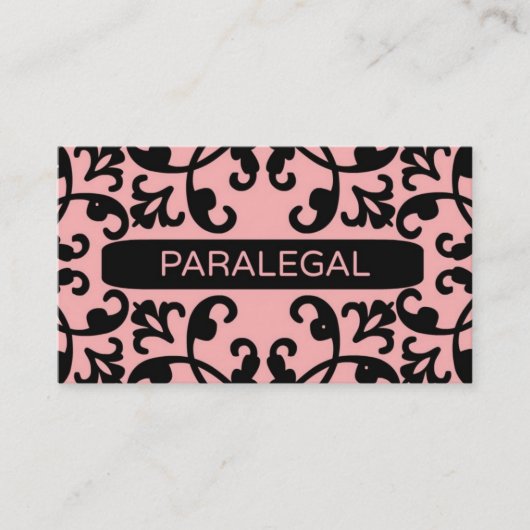 Paralegal Peach Damask Visitekaartje (Voorkant)