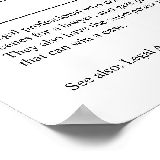 Paralegal Personalized Gift Poster (Hoek)