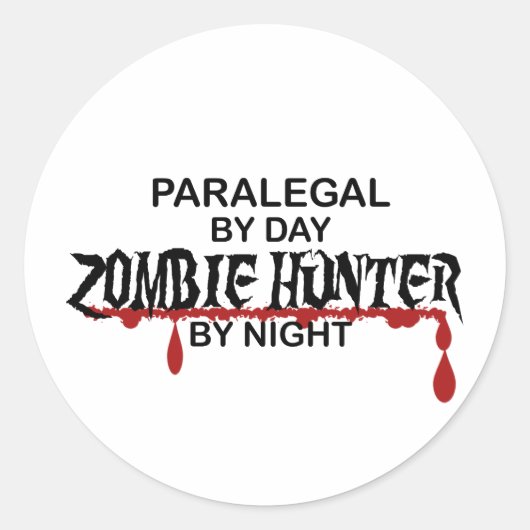 Paralegal Zombie Hunter Ronde Sticker (Voorkant)