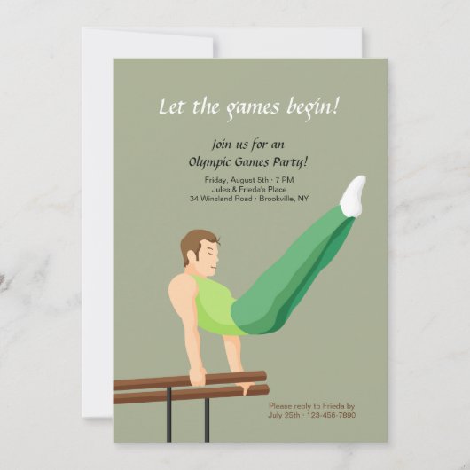 Parallel Bars Gymnast Invitation Kaart (Voorkant)