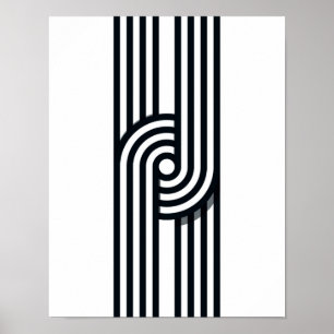 Parallelle lijnen Art Print - Black and White Line