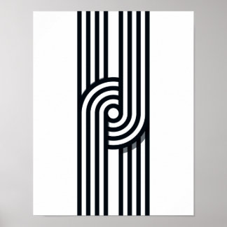 Parallelle lijnen Art Print - Black and White Line
