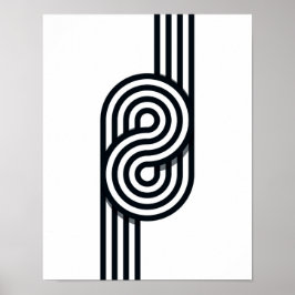 Parallelle lijnen Art Print - Black and White Line