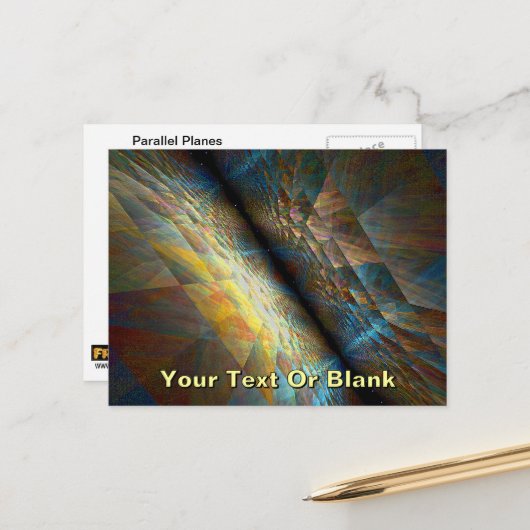 Parallelle vlakken briefkaart (Voorkant / Achterkant in situ)