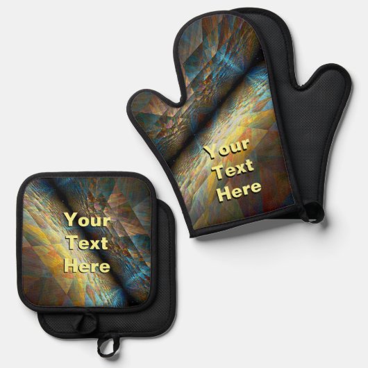 Parallelle vlakken ovenwant & pannenlap set (Voorkant / Achterkant)